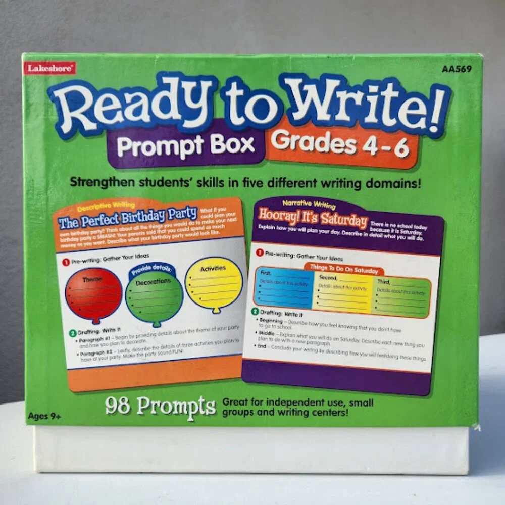 Lakeshore Ready to Write! Prompt Box Grade 4-6 AA569 Writing Prompts School Supp
